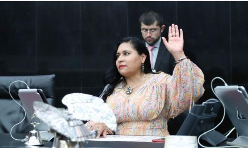 La presidenta de la Cámara de Diputados, María del Carmen Alva, durante una sesión del Congreso de la República.