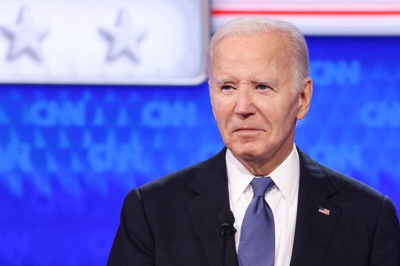El candidato presidencial Joe Biden durante un debate