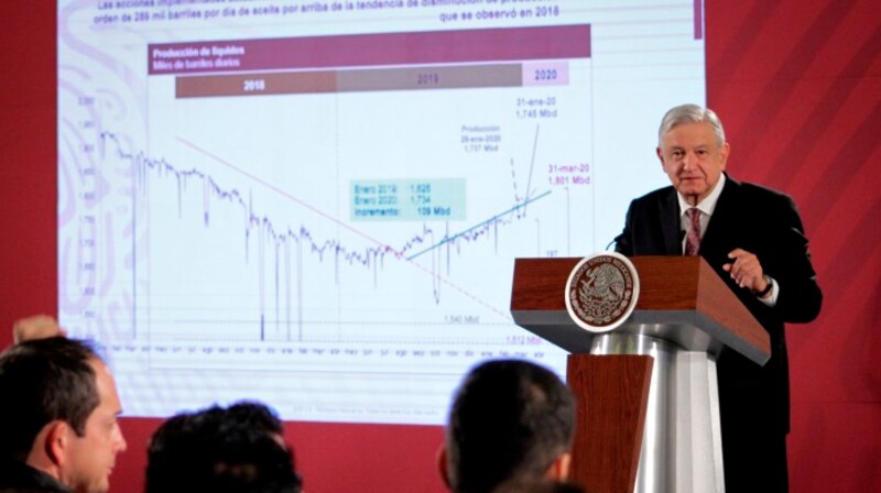 El presidente Andrés Manuel López Obrador presenta el plan de producción de crudo 2018-2020.