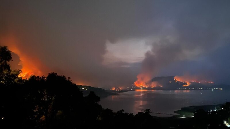 Un incendio forestal arrasa una zona rural