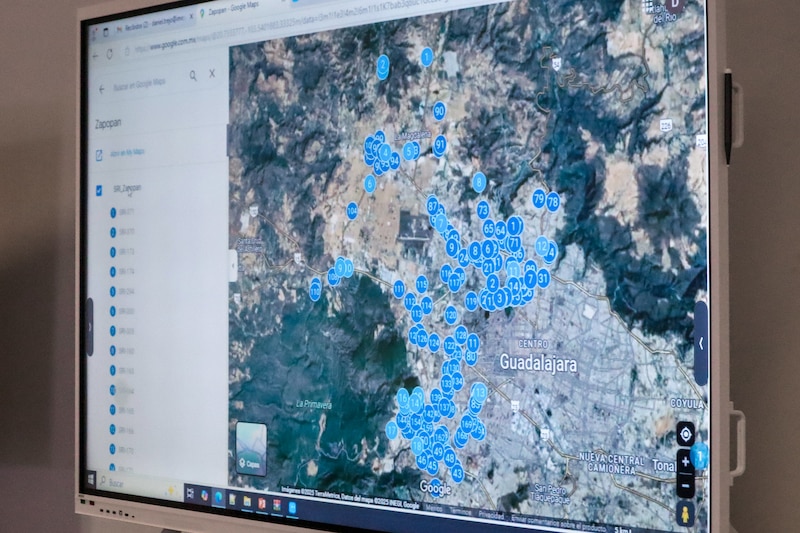 Vista del Mapa Único de Inundaciones 2025 disponible en Google Maps, con puntos marcados por prioridad de riesgo
