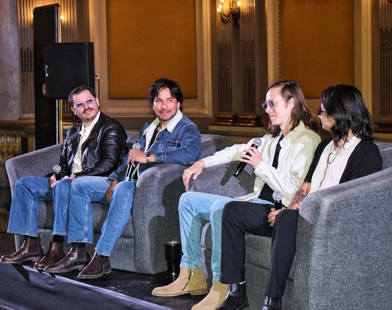 La banda Rubytates en conferencia de prensa desde el Teatro Metropólitan