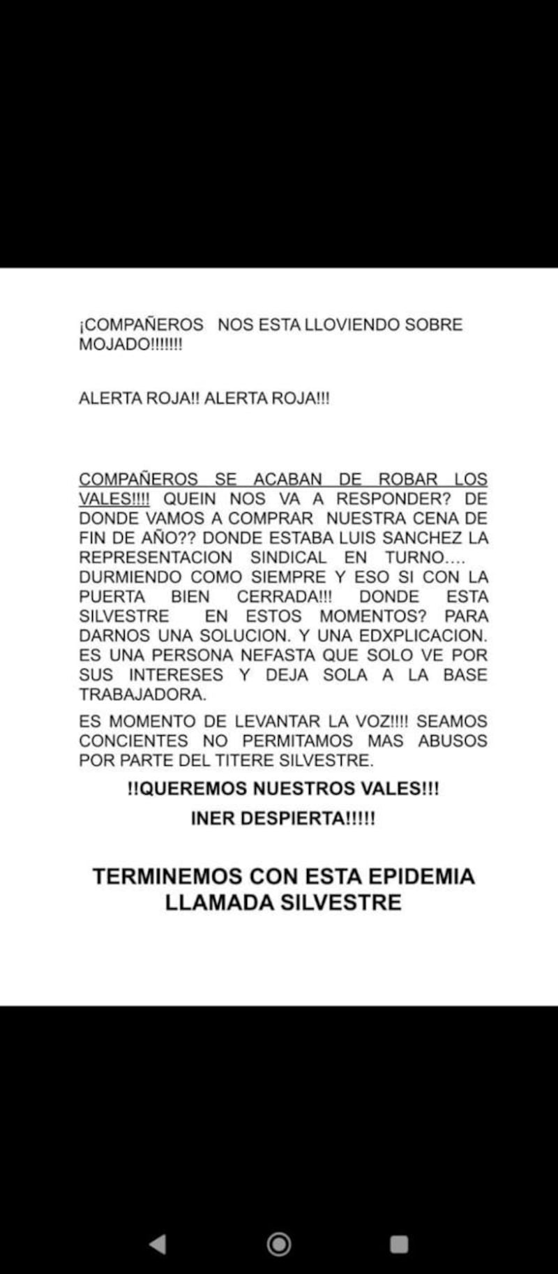 Roban vales de despensa del INER y estalla la inconformidad entre trabajadores