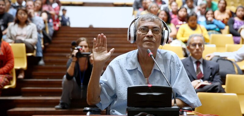 El expresidente Alberto Fujimori durante un juicio