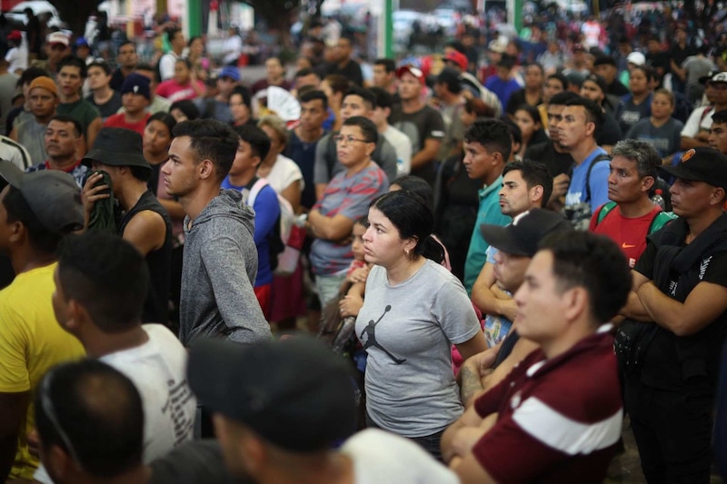 Un grupo de migrantes en territorio mexicano