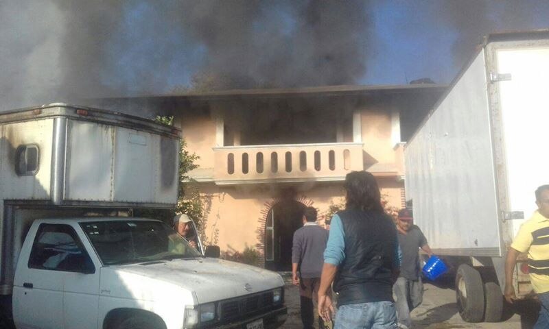 Incendio en una casa en México