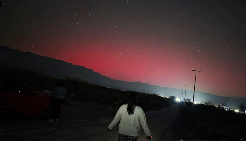 Aurora boreal en Nuevo León