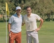 Roger Federer y Rafa Nadal la pasan bien en un encuentro de golf