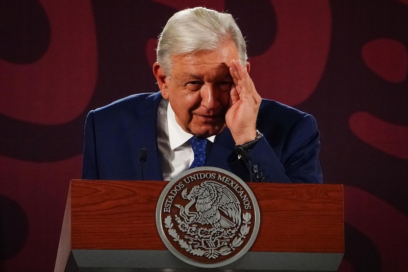 El presidente Andrés Manuel López Obrador durante una conferencia de prensa.