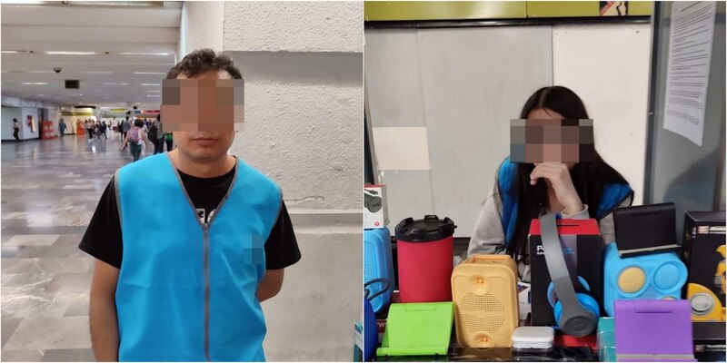 Hombre y mujer en un mercado mexicano