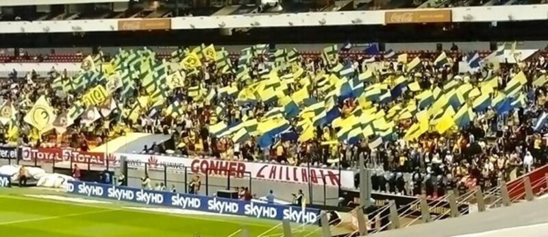 Aficionados del equipo de fútbol Club León en el estadio