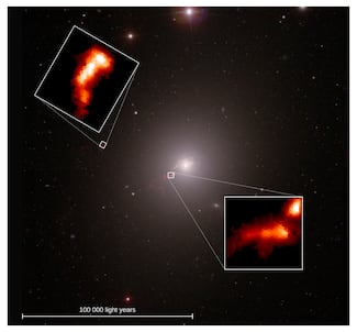 Capturan imagen de cómo el agujero negro de galaxia supergigante M87 moldea sus filamentos