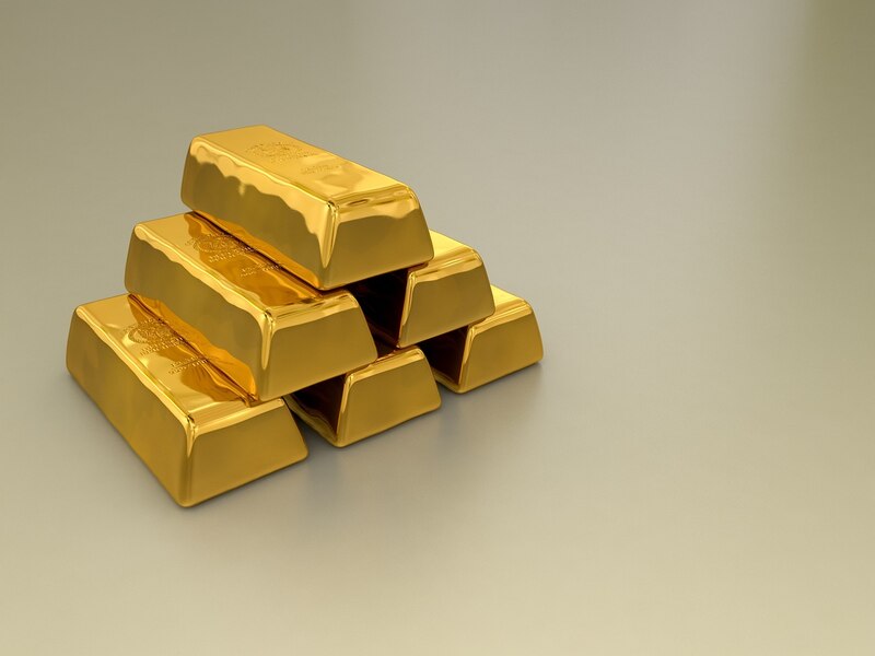 Pirámide de lingotes de oro