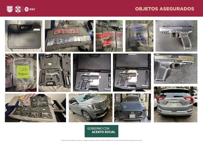 Title:
Decomisan armas, cartuchos y vehículos en cateos en la CDMX