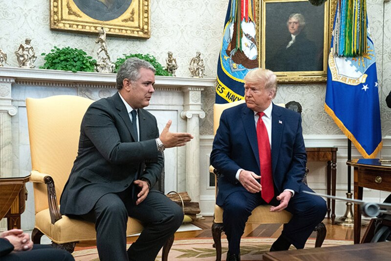 El presidente Trump se reúne con el presidente Duque de Colombia