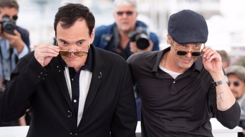 Brad Pitt y Quentin Tarantino en el Festival de Cine de Cannes