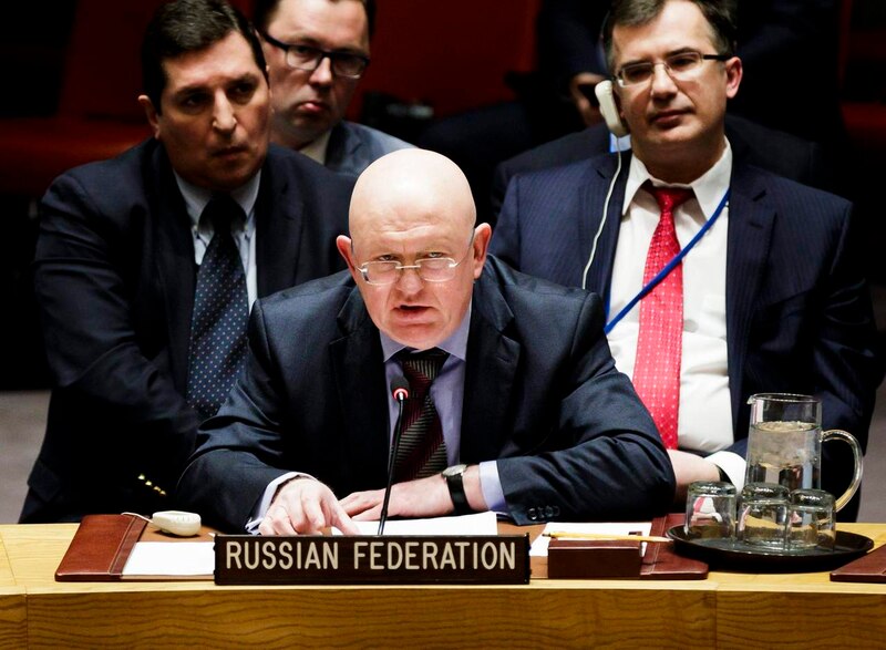 El embajador ruso ante la ONU, Vitaly Churkin, durante una sesión del Consejo de Seguridad de la ONU.