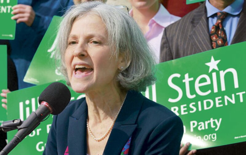 La candidata presidencial Jill Stein pronuncia un discurso ante sus seguidores