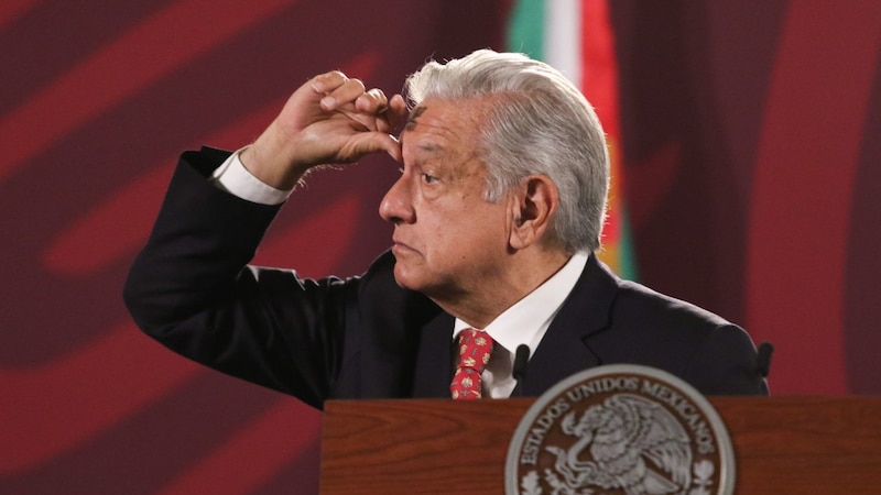 El presidente Andrés Manuel López Obrador durante una conferencia de prensa.