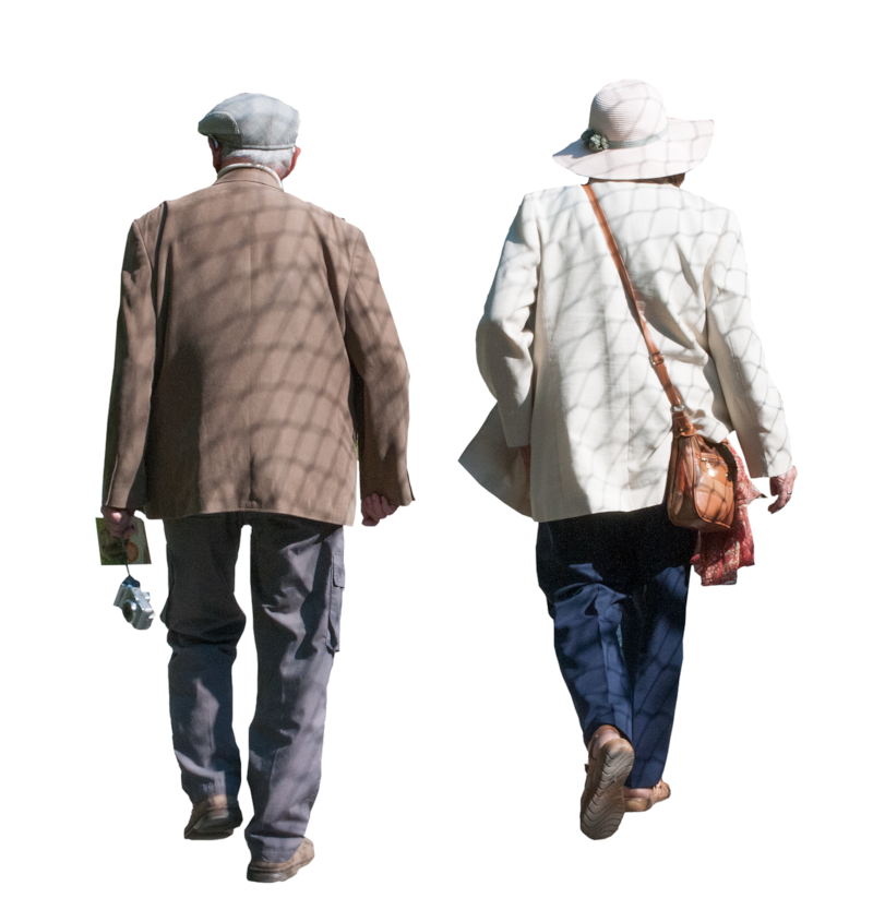 Pareja de ancianos caminando