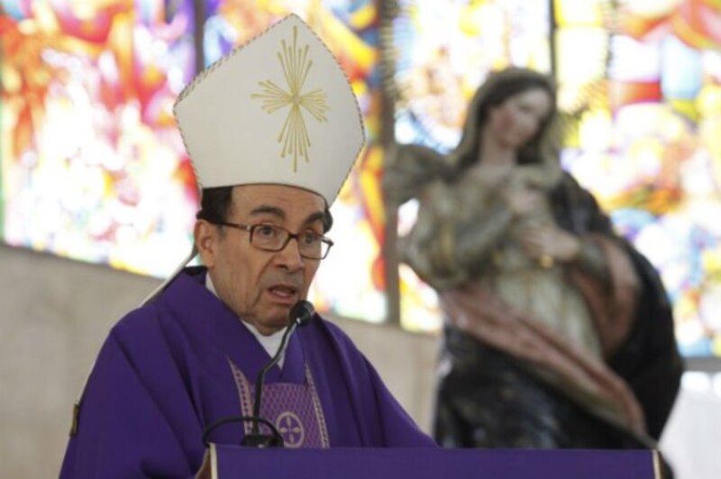 El cardenal Óscar Rodríguez Maradiaga durante una ceremonia religiosa