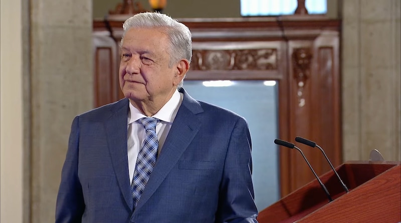 El presidente de México, Andrés Manuel López Obrador, pronuncia un discurso.