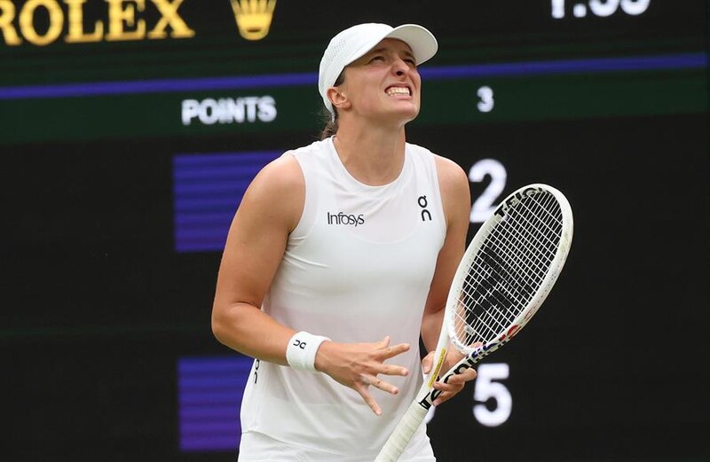 La tenista española Garbiñe Muguruza celebra su victoria en Wimbledon