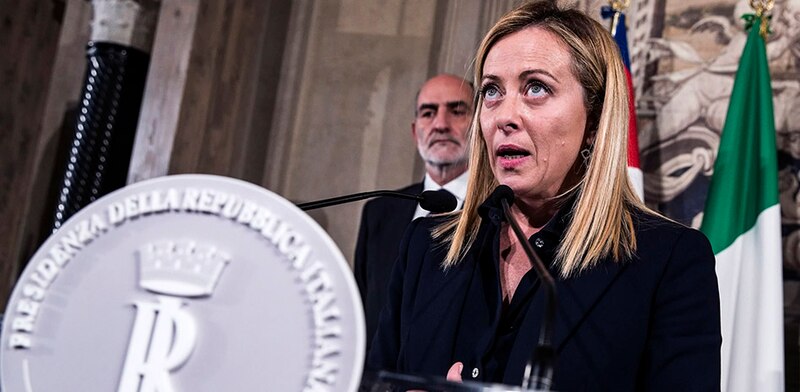 La presidenta de Italia, Giorgia Meloni, pronuncia un discurso ante el Parlamento