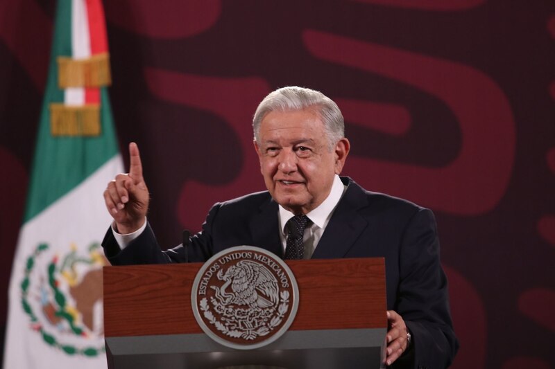 El presidente Andrés Manuel López Obrador durante una conferencia de prensa.