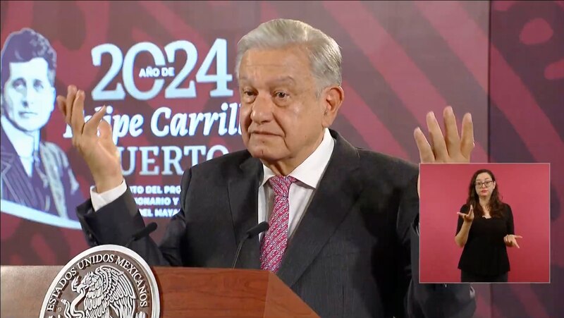 El presidente Andrés Manuel López Obrador durante una conferencia de prensa matutina.