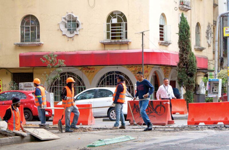 Trabajadores de la construcción en la Ciudad de México