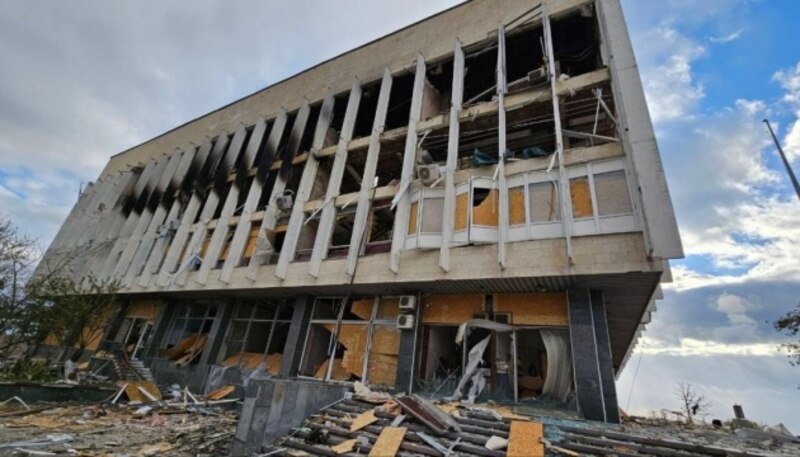 Edificio dañado por explosión