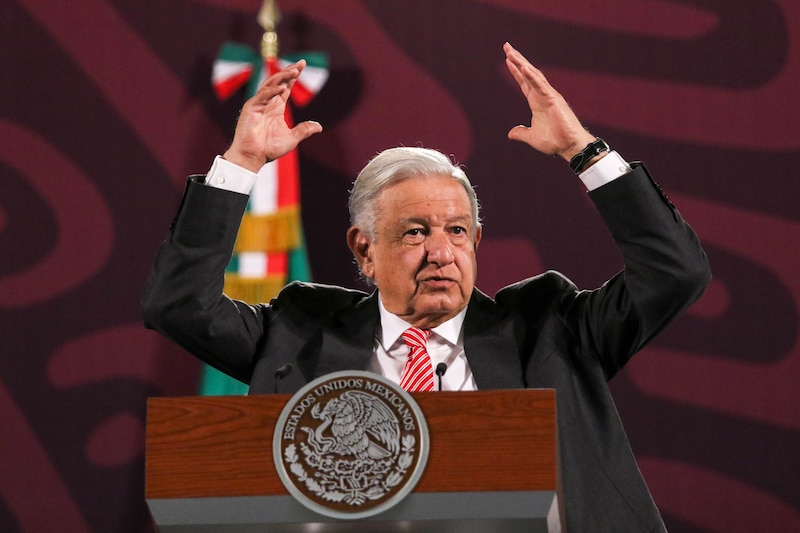 El presidente Andrés Manuel López Obrador durante una conferencia de prensa.