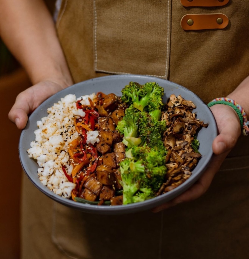 Platillo vegano de Pan Comido en la colonia Anzures