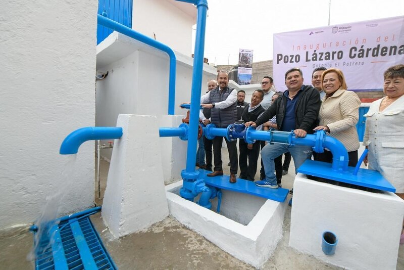 Inauguración del pozo Lázaro Cárdenas en la colonia El Portero