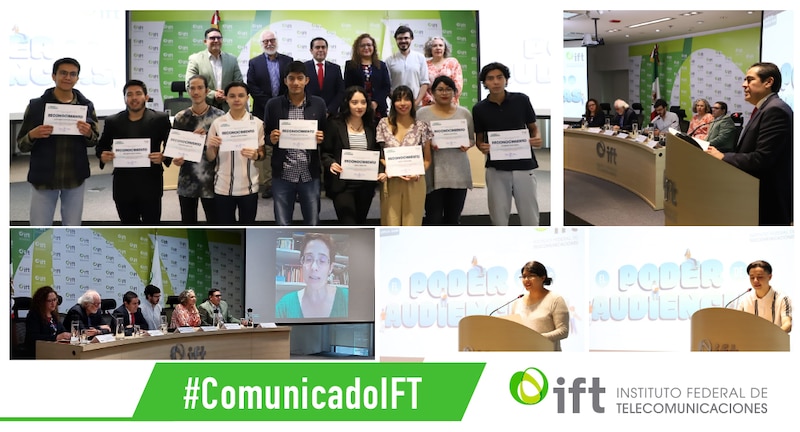 Entrega de reconocimientos a los ganadores del concurso de cortometrajes del IFT