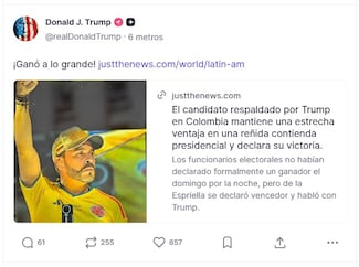 Trump felicita a De la Espriella: “¡Ganó a lo grande!"