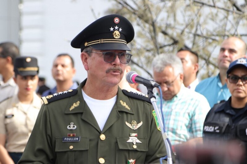El General Luis Cresencio Sandoval, Secretario de la Defensa Nacional, durante un evento público.
