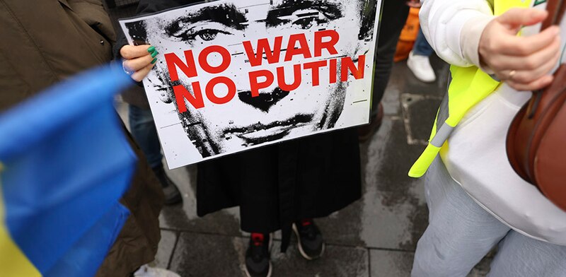 Protesta contra la guerra en Ucrania