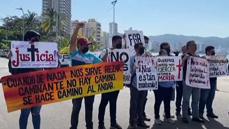 Protesta en México tras el asesinato de periodistas