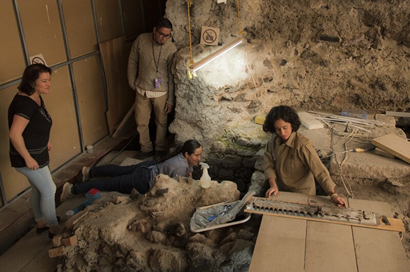 Un equipo de arqueólogos trabaja en una excavación.