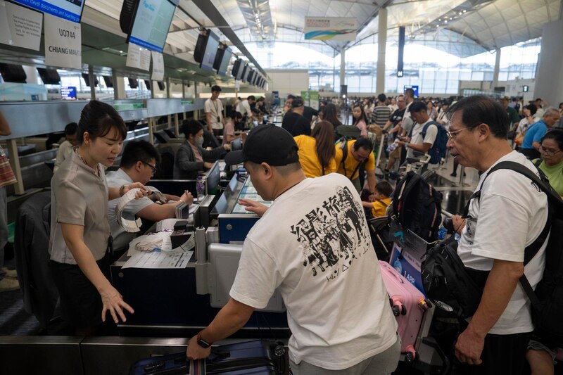 Registro de pasajeros en el aeropuerto