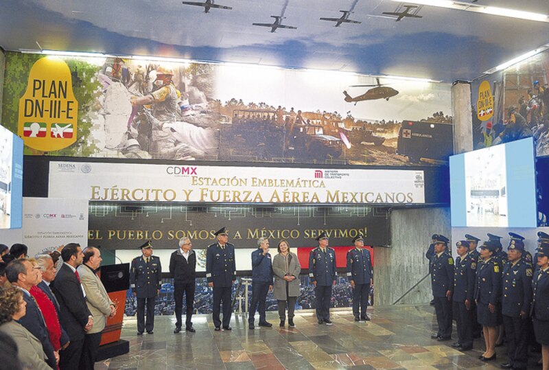 Inauguración de la estación emblemática del Ejército y Fuerza Aérea Mexicanos