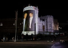 Proyectan en el castillo de Windsor imagen de Epstein y Trump para protestar por su visita