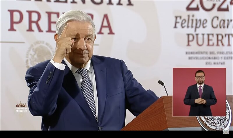 El presidente Andrés Manuel López Obrador durante una conferencia de prensa.