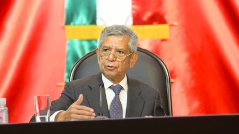 El presidente de México, Andrés Manuel López Obrador, da un discurso.