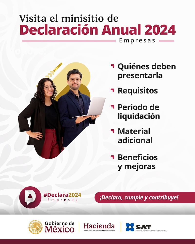 Minisitio del SAT para la Declaración Anual 2024 con recursos y guías para empresas
