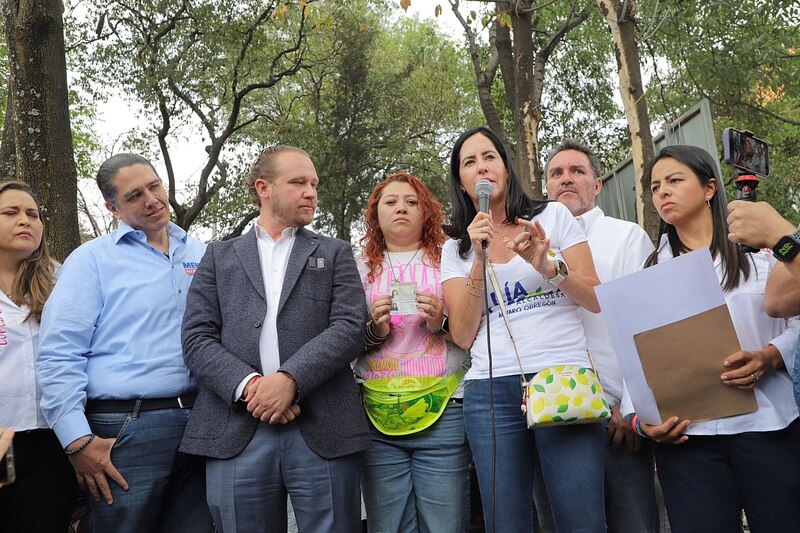Candidata a la alcaldía de Álvaro Obregón, Lía Limón, encabeza protesta contra la inseguridad en la demarcación