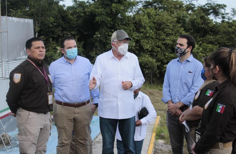 El presidente López Obrador supervisa la construcción del Tren Maya
