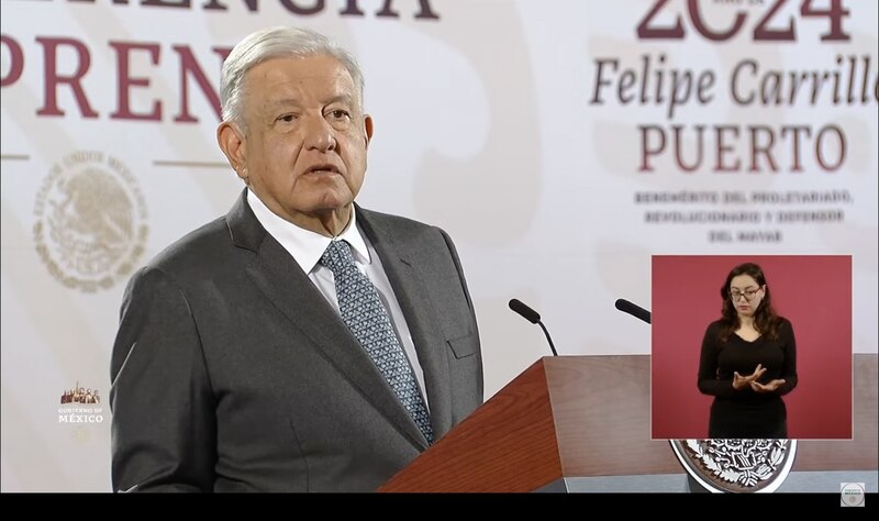 El presidente Andrés Manuel López Obrador durante una conferencia de prensa.
